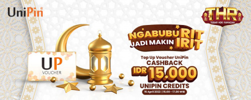NGABUBURIT JADI MAKIN IRIT! Top up Voucher UniPin Auto Cashback 15.000 UniPin Credits